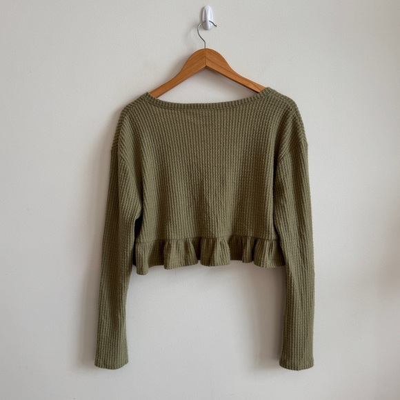 New! URBAN OUTFITTERS • Out From Under Anya Cozy Babydoll Top in Green - Picture 7 of 12
